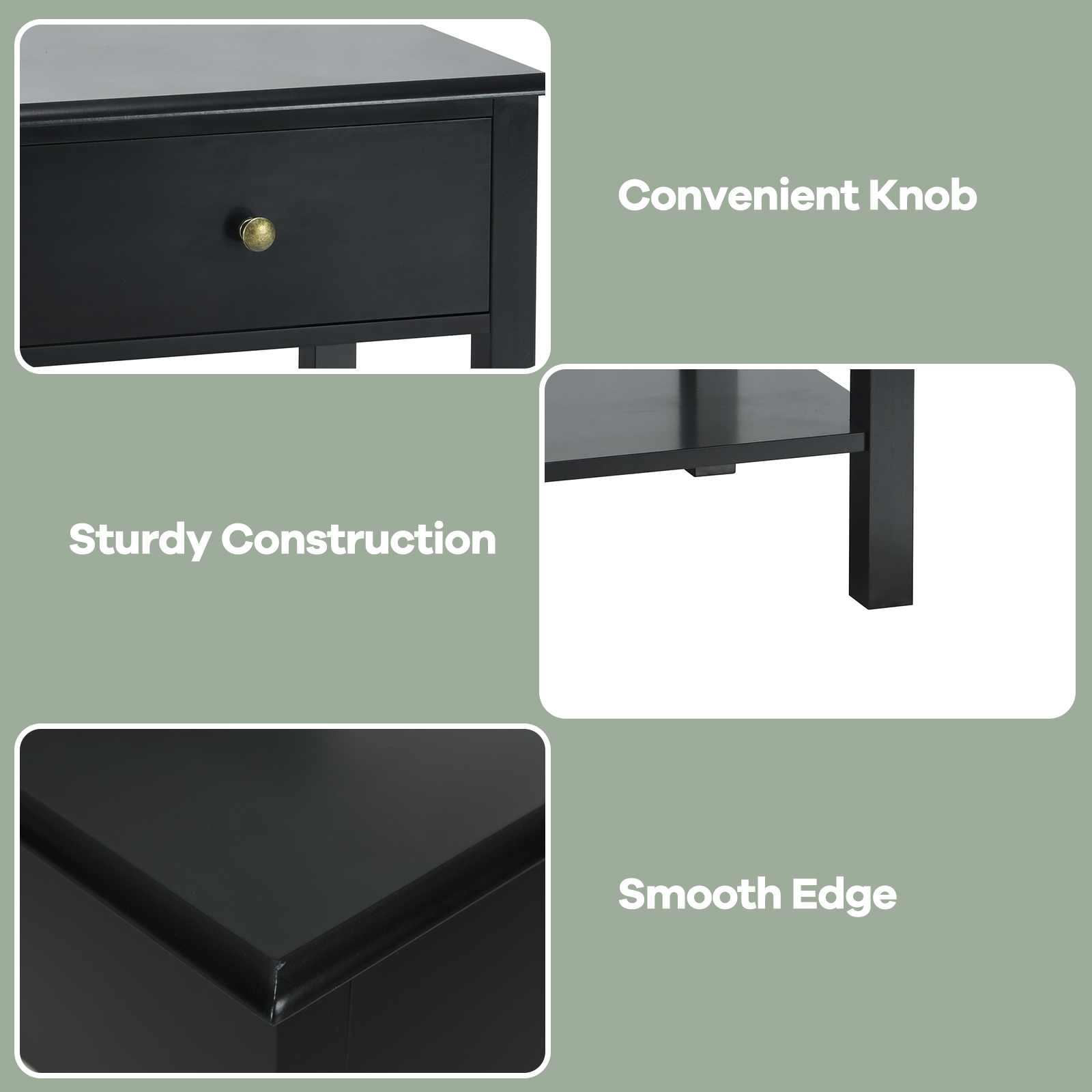 Goplus End Table Beside Nightstand Storage Display Drawer Shelf Bedroom - Picture 14 of 14