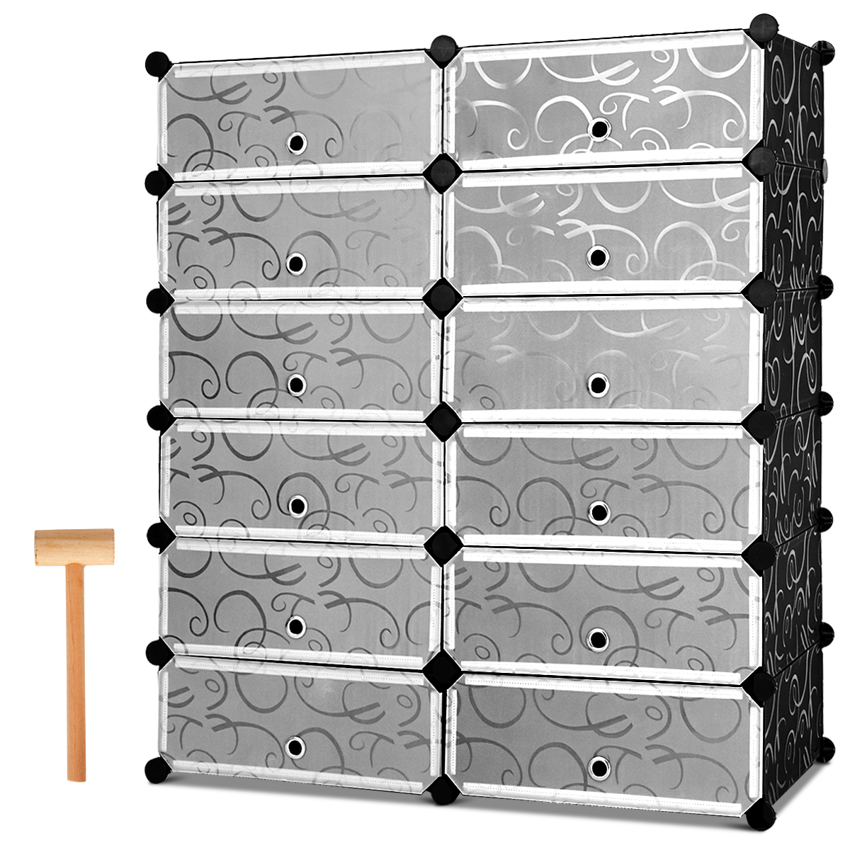 Shoe Rack 12-Cube DIY Plastic Shoe Cabinet Storage Multi Use Modular ClosetShelf - Picture 1 of 12