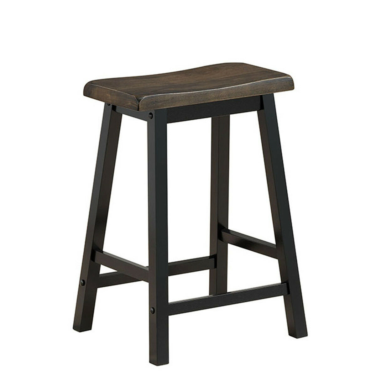 Set of 2 Bar Stools 24"H Saddle Seat Pub Chair Home Kitchen Dining Room - Picture 12 of 12