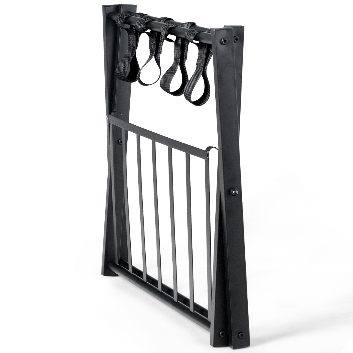 2er Set Klappbar Metall Gepäckträger Koffer Schuhhalter Hotel Gästezimmer mit Ablage - Bild 11 von 12