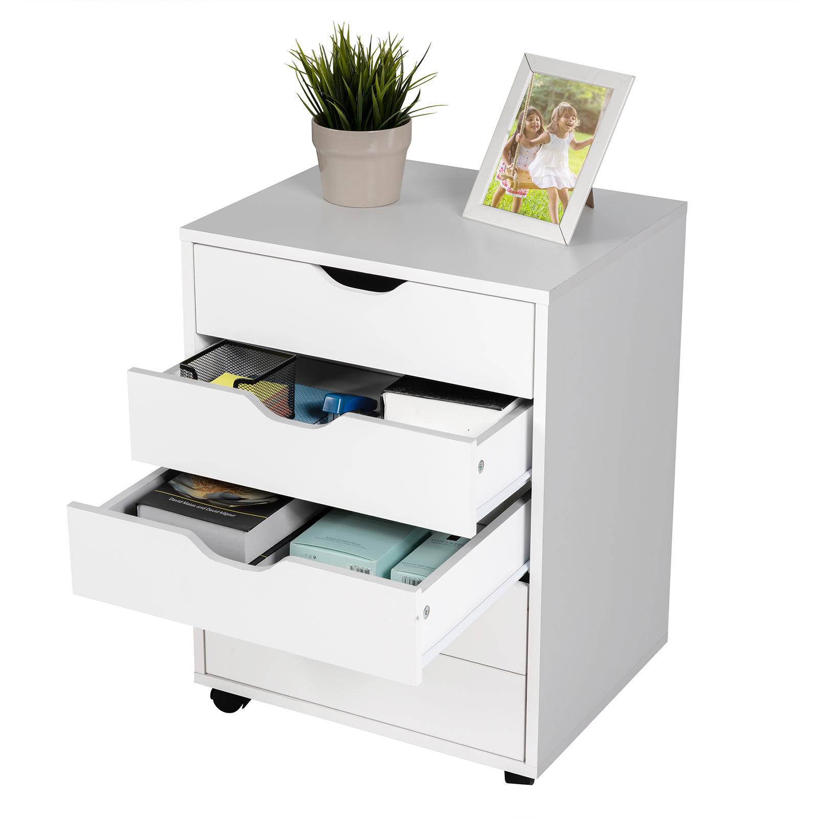 5 Drawer Chest Storage Dresser Floor Cabinet Organizer with Wheels - Picture 21 of 21