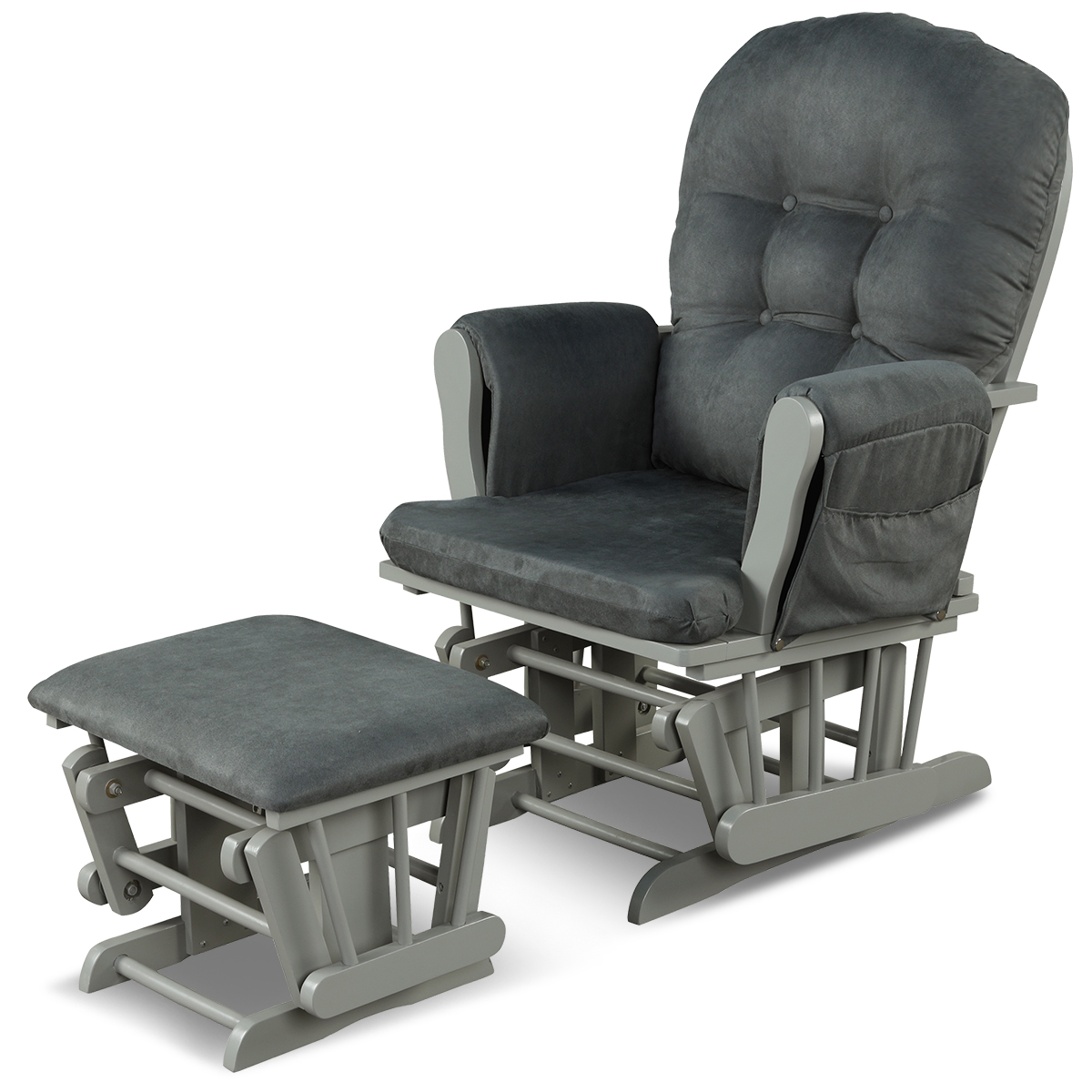 Costway Rocking Glider and Ottoman Cushion Set Wood Baby Nursery Rocker Chair - Picture 24 of 36
