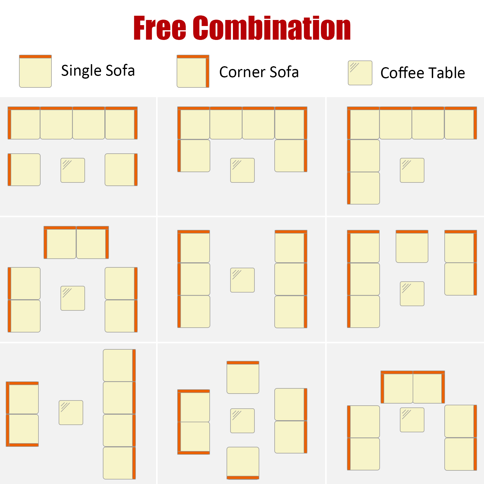 7PCS Patio Rattan Furniture Set Sectional Sofa Garden Cushion - Picture 15 of 16