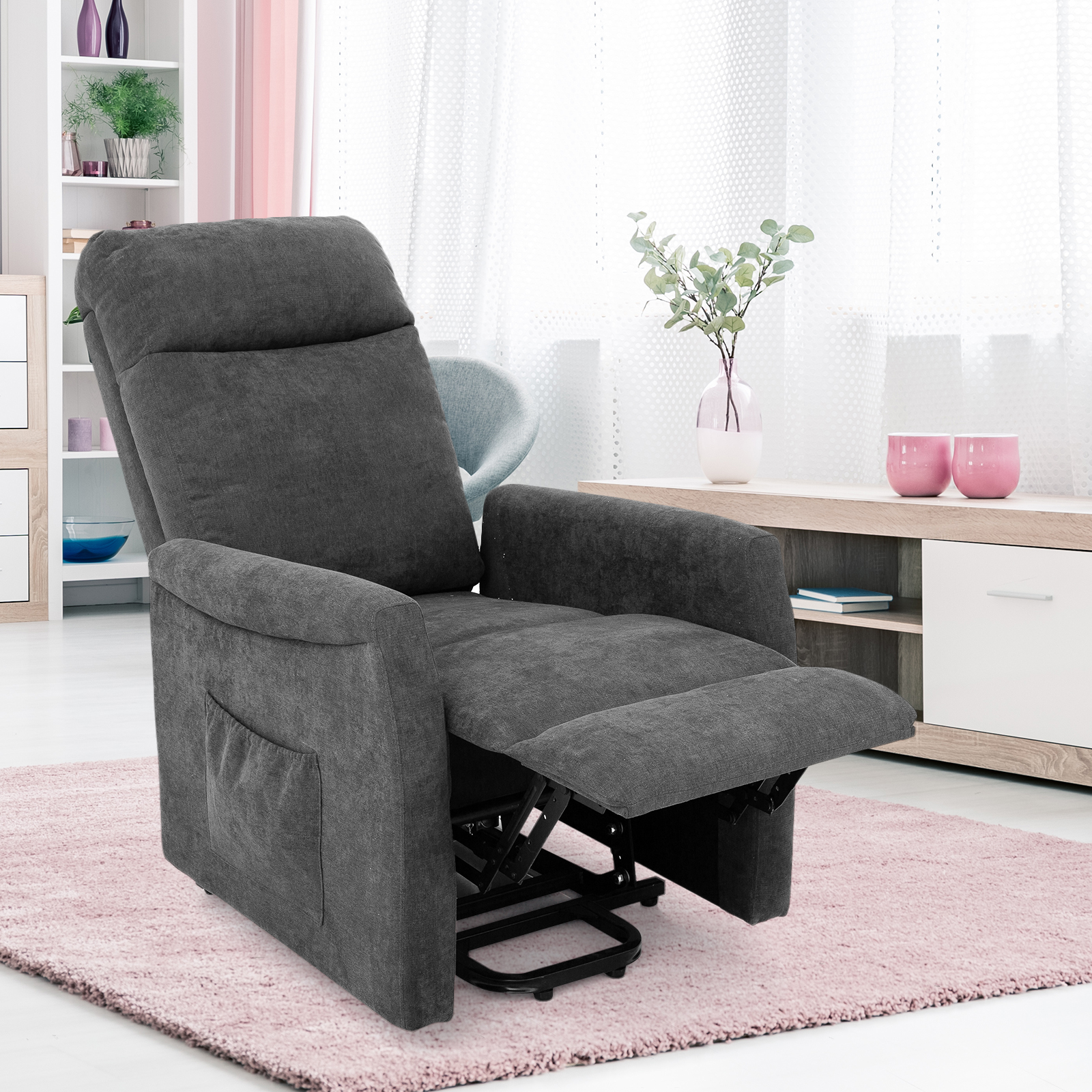 Power Lift Recliner Chair for Elder Ergonomic Lounge Chair w/Wire Remote Control - Picture 13 of 16