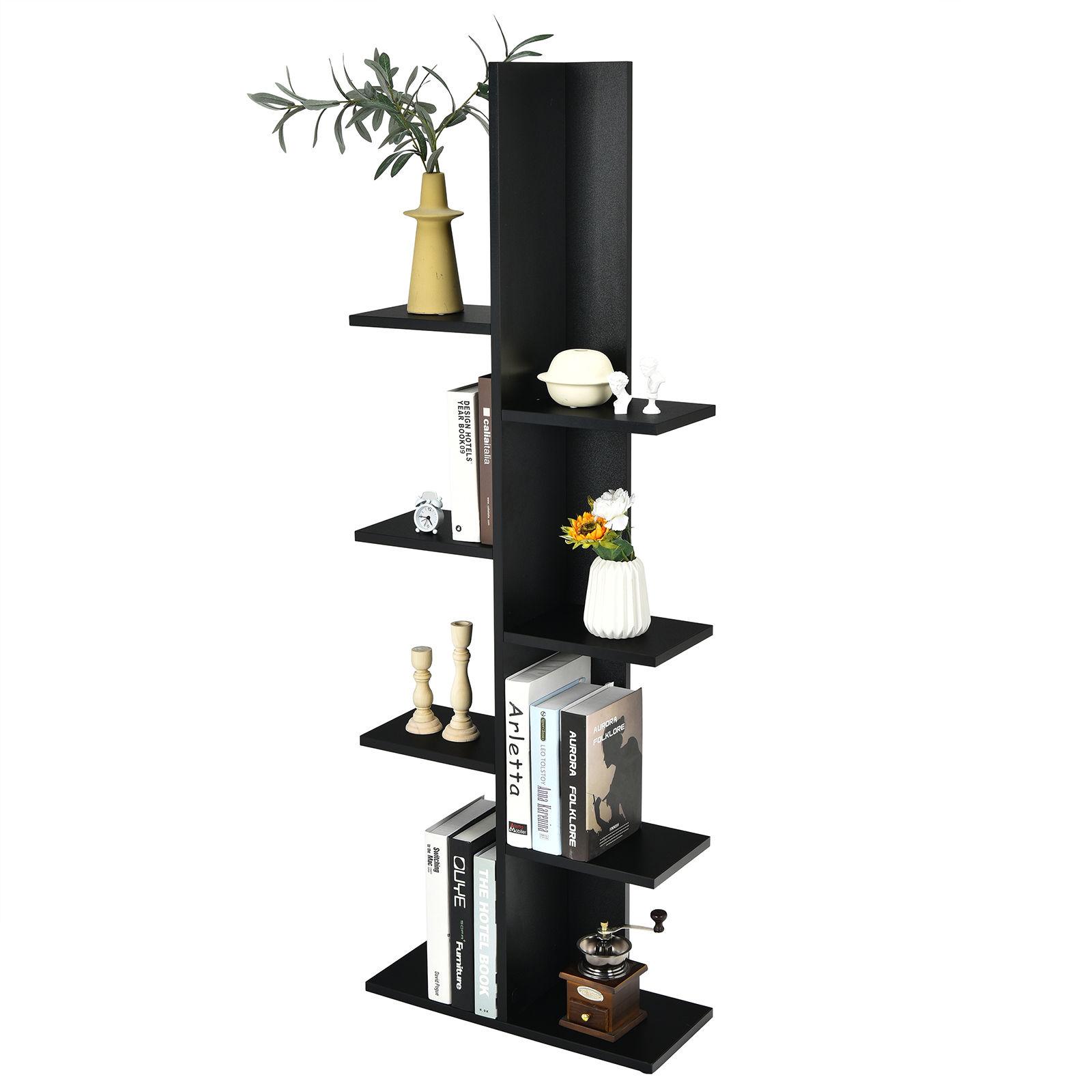8-shelf Bookcase Freestanding Tree shelf Display Storage Stand - Picture 9 of 25