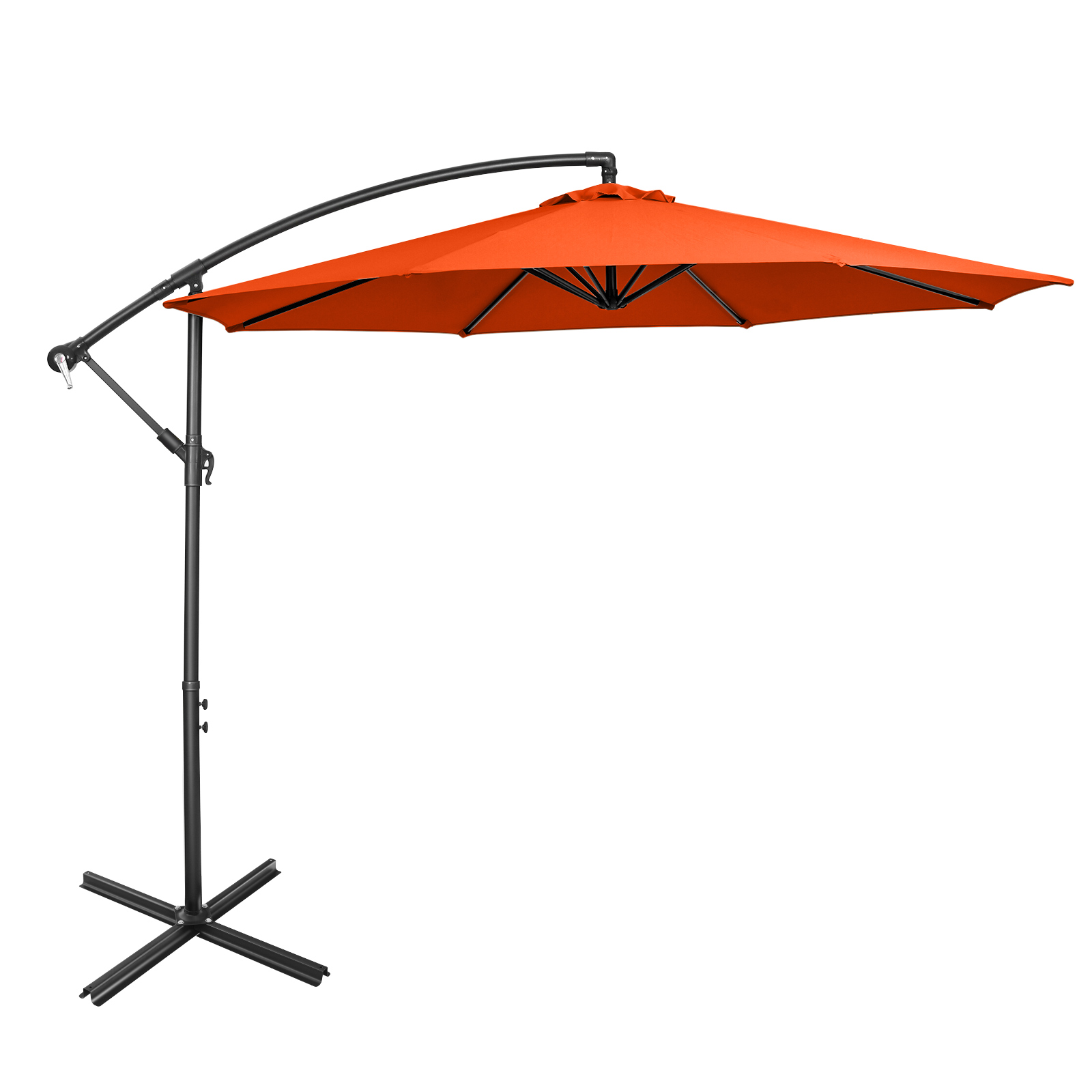 10 FT Patio Offset Umbrella w/8 Ribs Cross Base Tilt - Picture 53 of 60