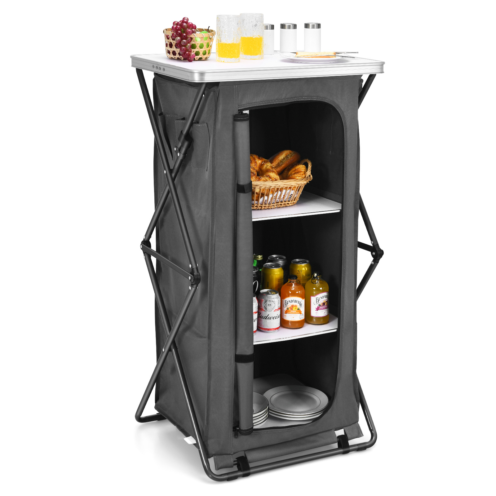 Klappschrank Pop-up Kompakt Camping Aufbewahrungsschrank mit Tasche Großgröße - Bild 11 von 12