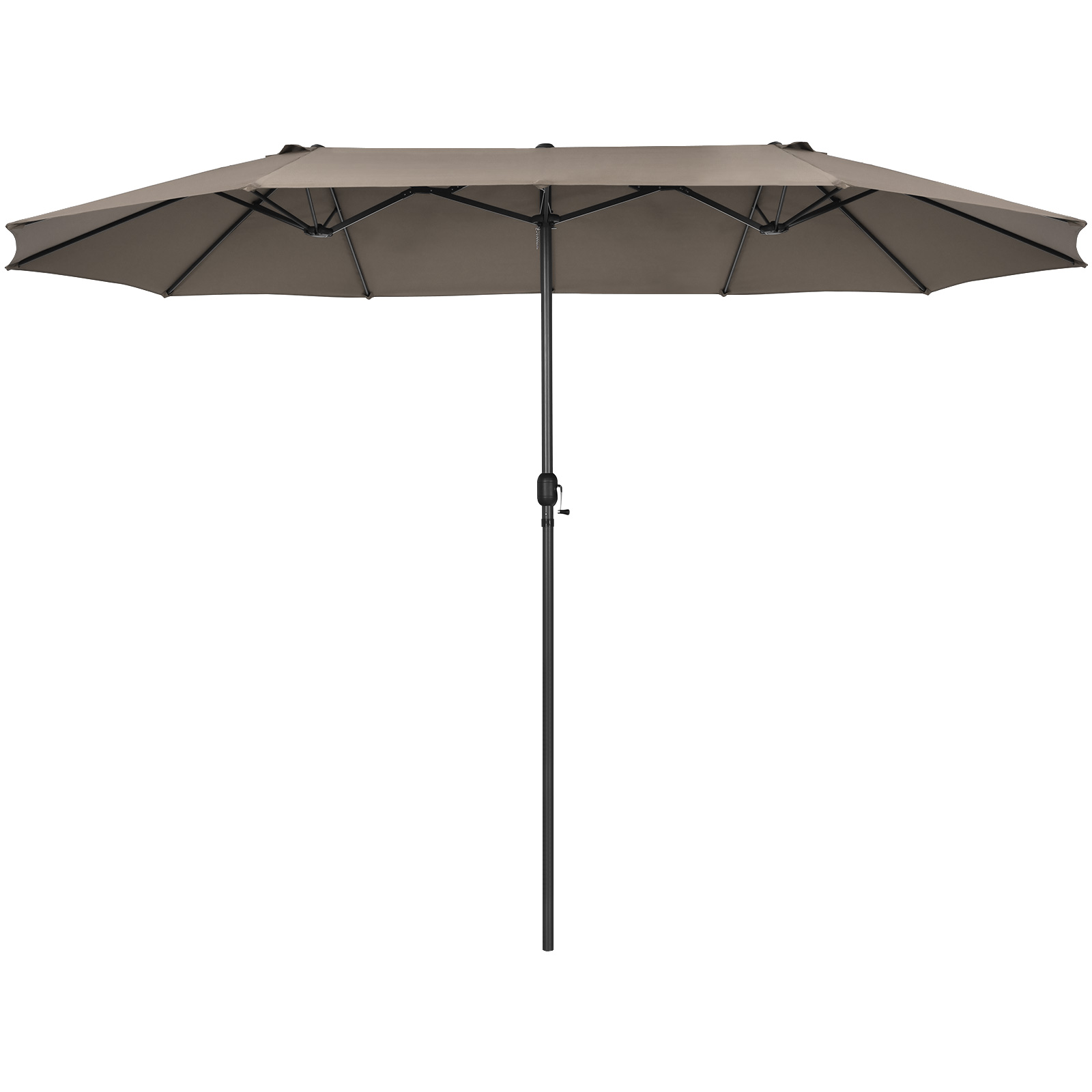 15FT Patio Double-Sided Umbrella Crank Outdoor Garden Market Sun Shade - Picture 17 of 55