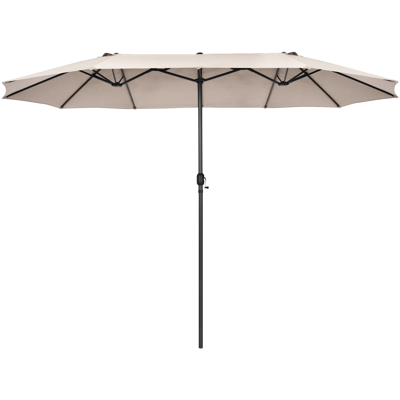 15FT Patio Double-Sided Umbrella Crank Outdoor Garden Market Sun Shade - Picture 9 of 55