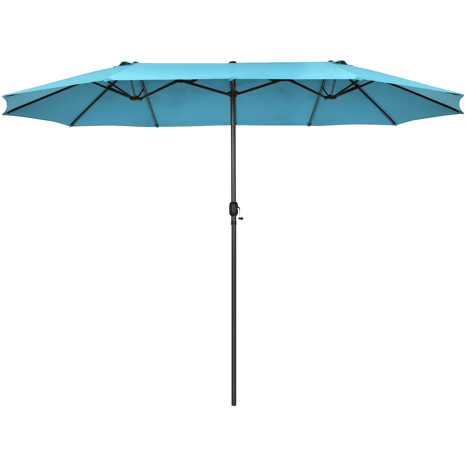 15FT Patio Double-Sided Umbrella Crank Outdoor Garden Market Sun Shade - Picture 40 of 55