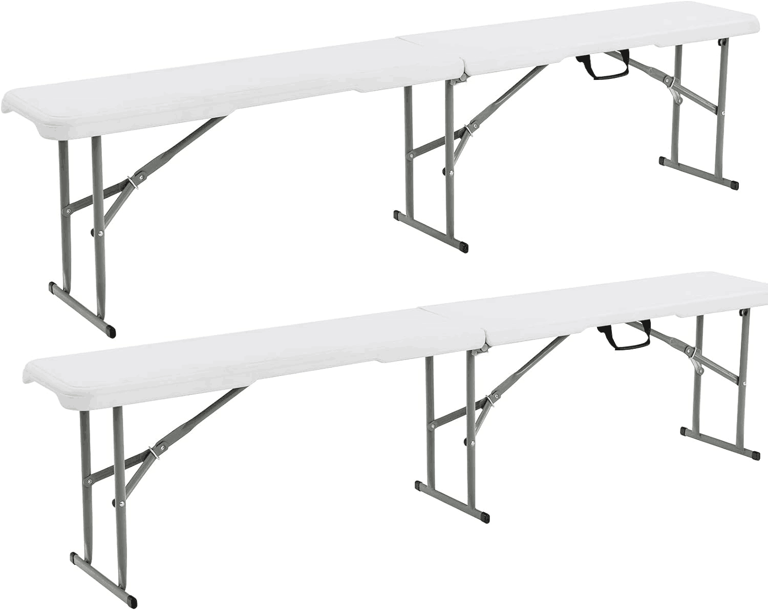 2PCS 6 FT Portable Folding Bench Outdoor Picnic Bench 550 lbs Limited for Dining