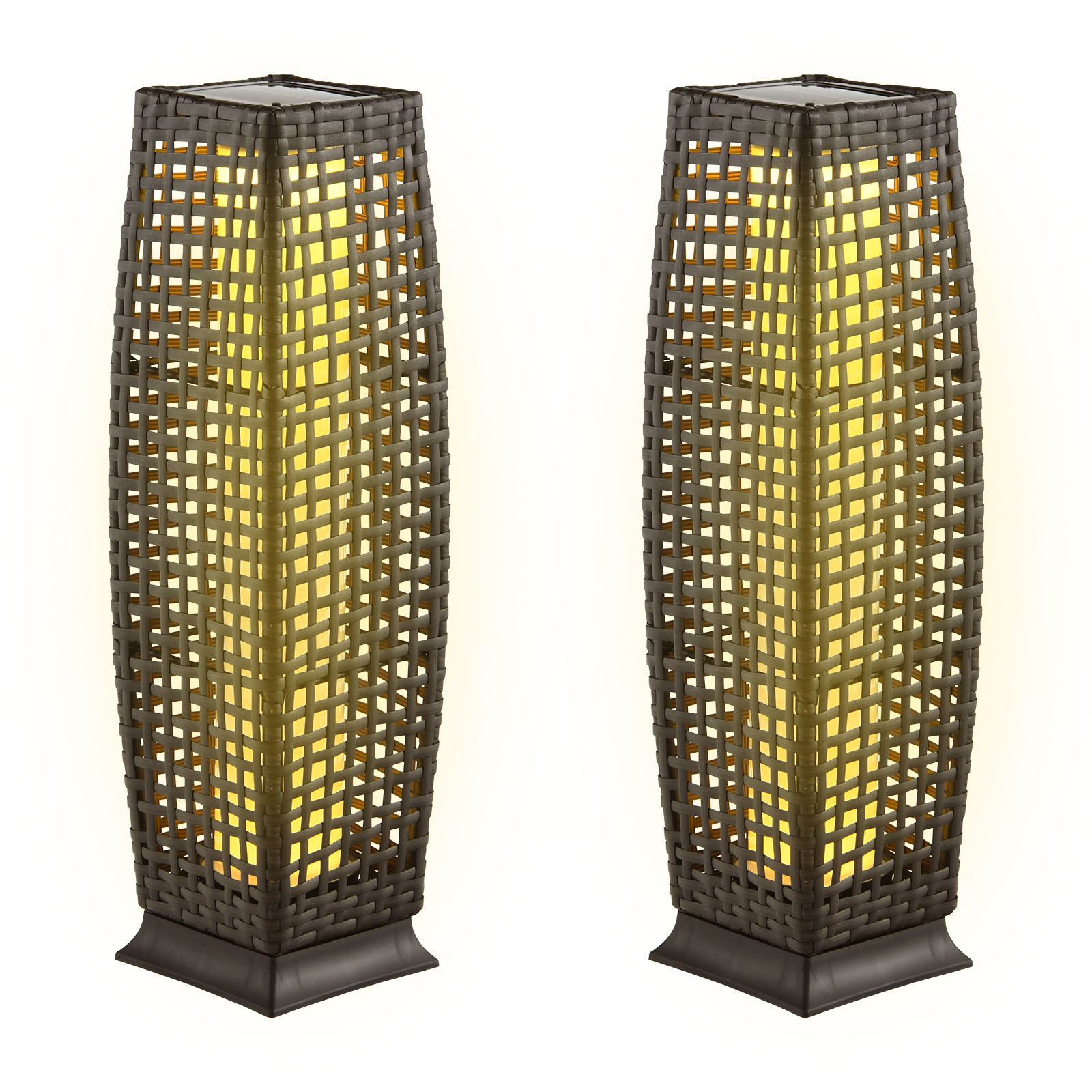 2PCS Outdoor Solar-Powered Floor Lamps IP65 Waterproof w/ Auto On/Off Light - Picture 1 of 10