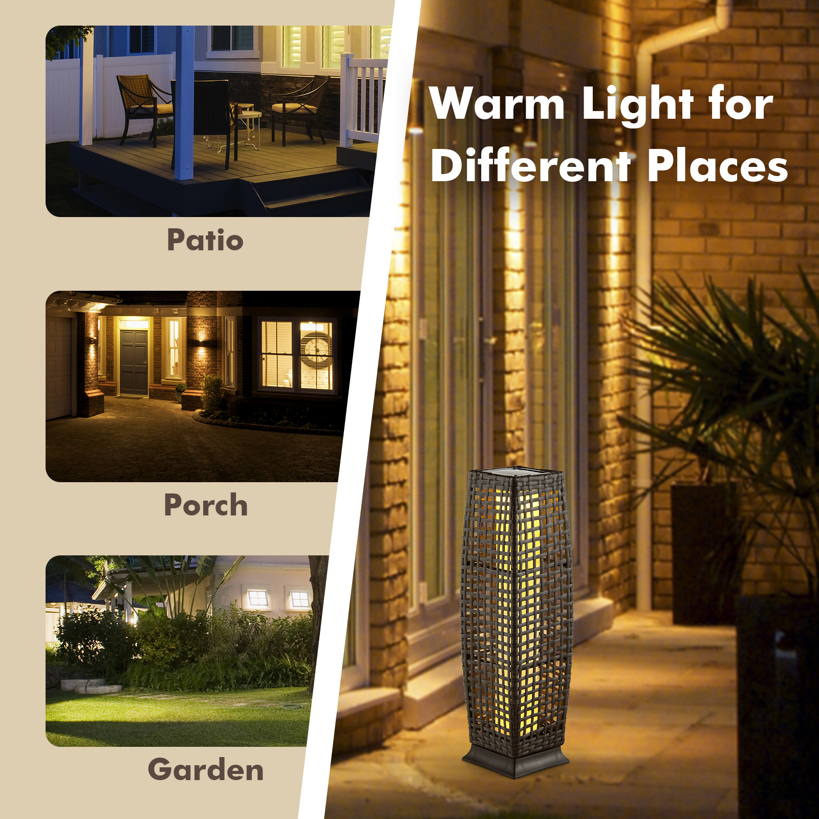 2PCS Outdoor Solar-Powered Floor Lamps IP65 Waterproof w/ Auto On/Off Light - Picture 8 of 10