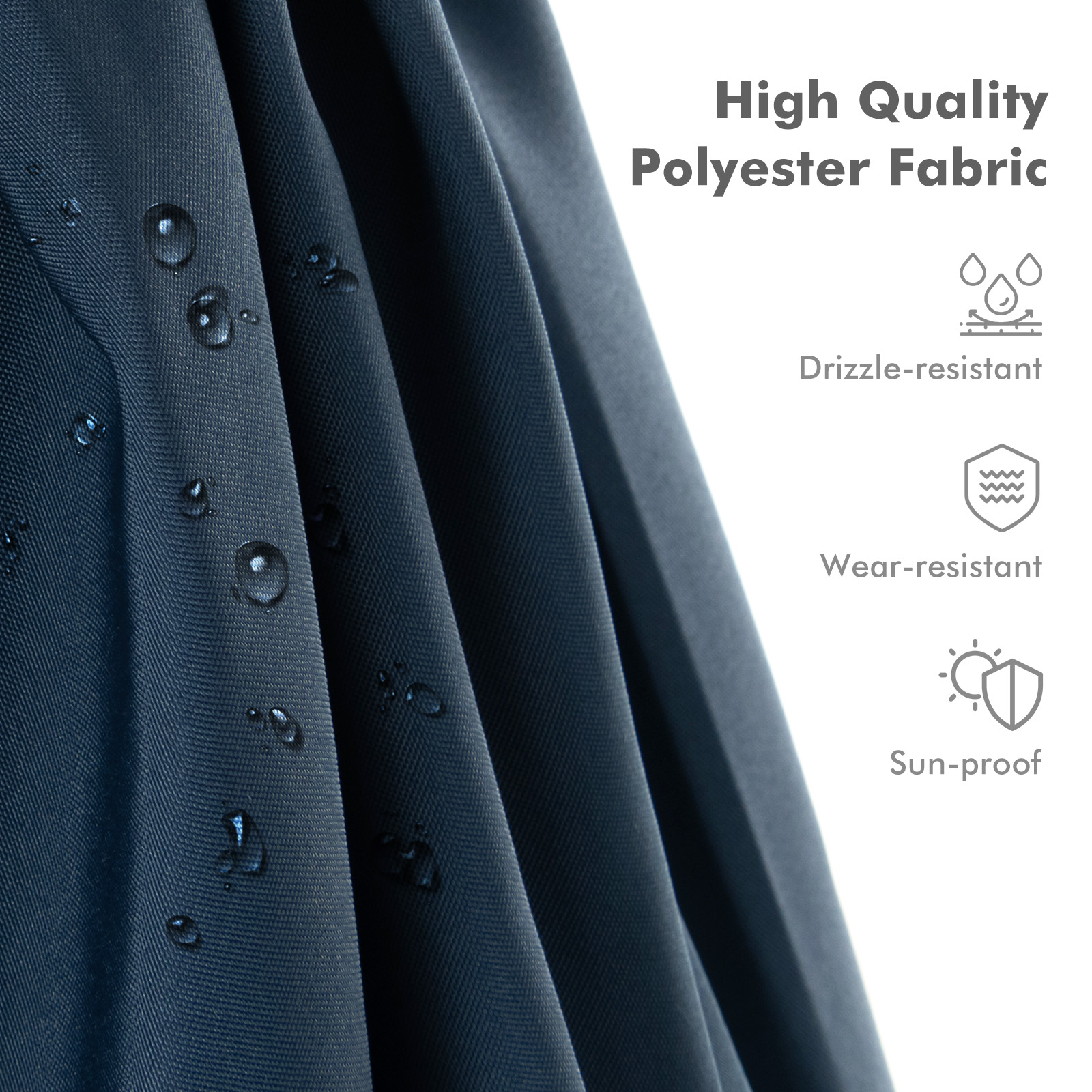 Patio 9.5' Square Cantilever Offset Umbrella Double Vented 360° Heavy Duty - Picture 17 of 21
