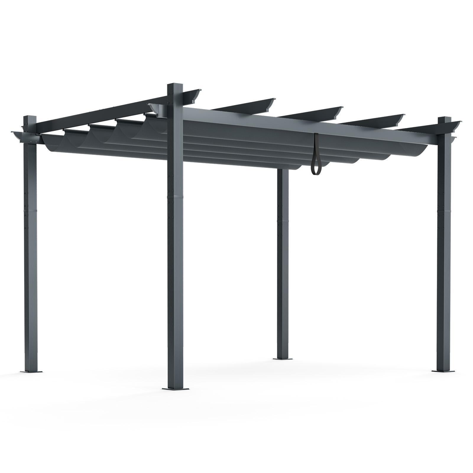 10x12ft Outdoor Aluminum Retractable Pergola Canopy Shelter Grape Trellis - Picture 4 of 4