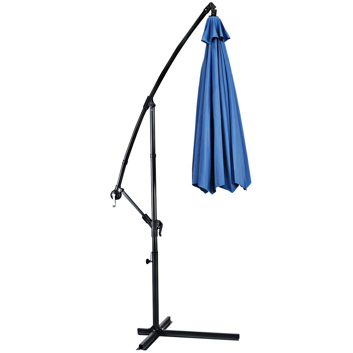 10 FT Patio Offset Umbrella w/8 Ribs Cross Base Tilt - Picture 51 of 60