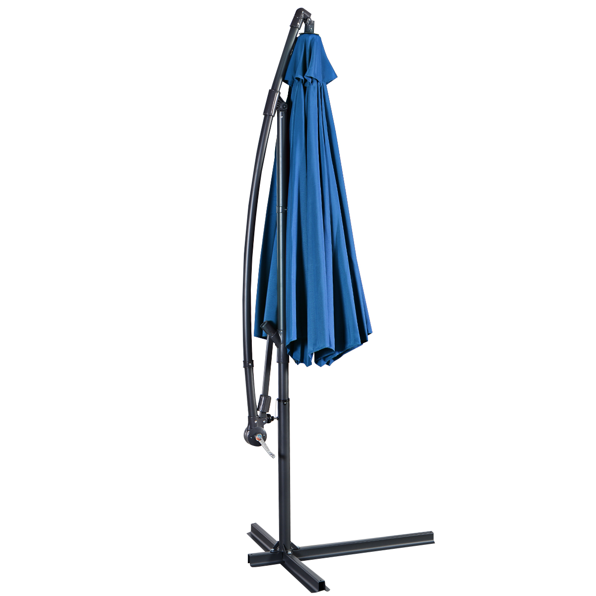 10 FT Patio Offset Umbrella w/8 Ribs Cross Base Tilt - Picture 52 of 60