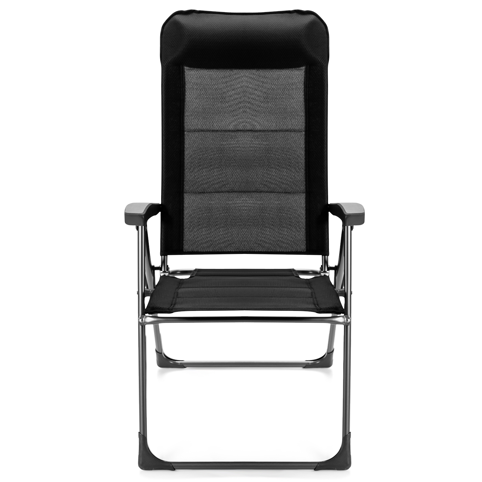 Costway 2PCS Patio Folding Dining Chairs Portable Camping Headrest Adjust Black