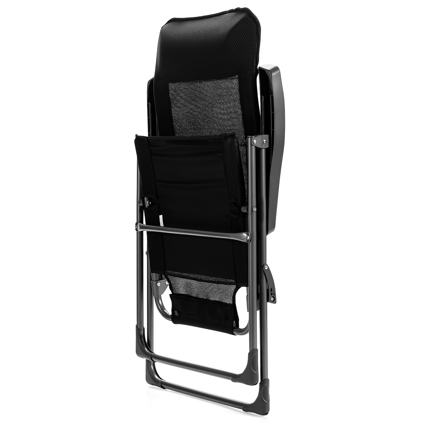 Costway 2PCS Patio Folding Dining Chairs Portable Camping Headrest Adjust Black