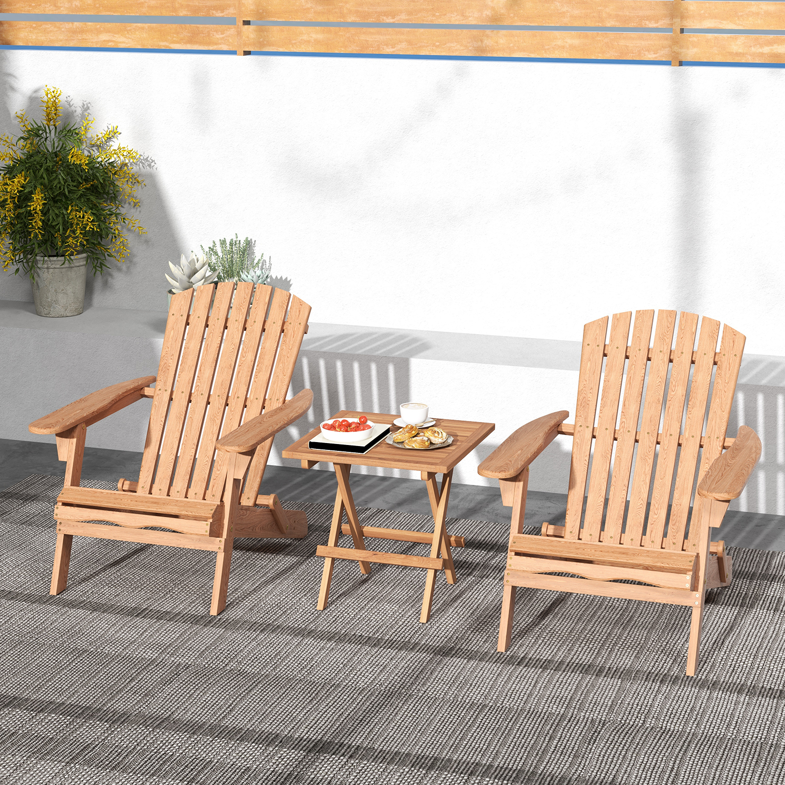 Klappbare Terrasse Beistelltisch Teakholz Quadratisch Lattenrost Tischplatte Tragbar Picknick - Bild 5 von 6