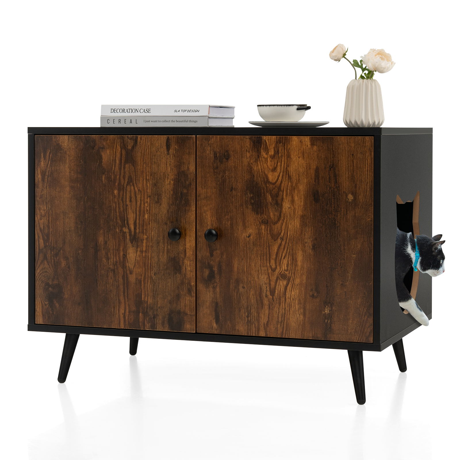 Enclosure Hidden Washroom Cat House End Table Cabinet