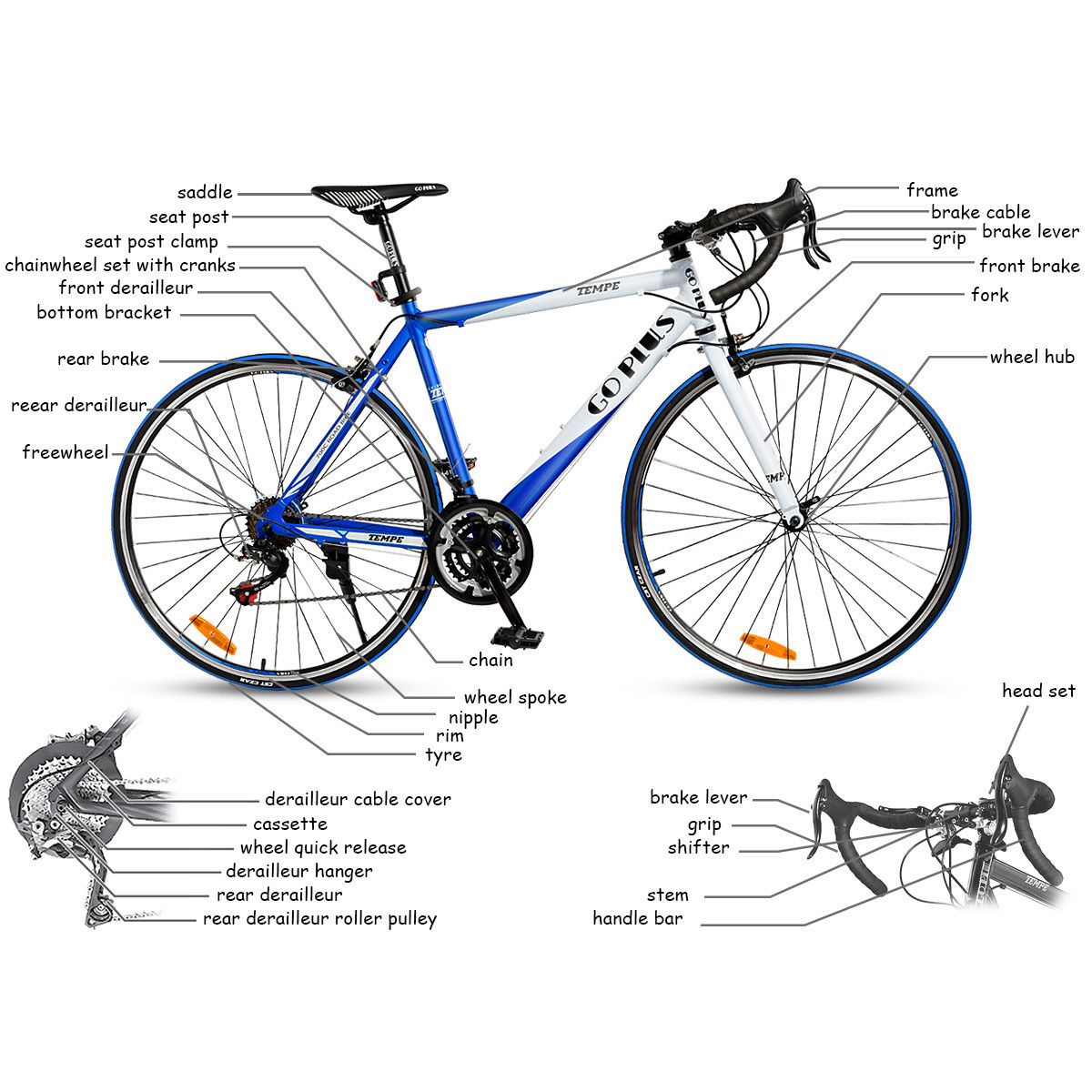 Shimano 700C 52cm Aluminum Road//Commuter Bike Bicycle 21 Speed Quick Release