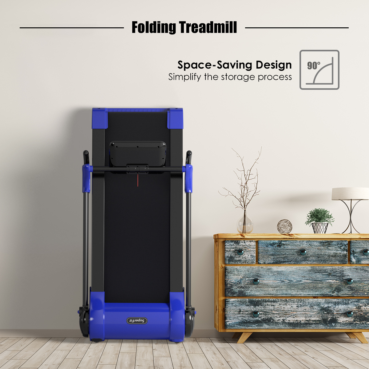 Superfit 2.25HP Folding Electric Motorized Treadmill for Home & Gym