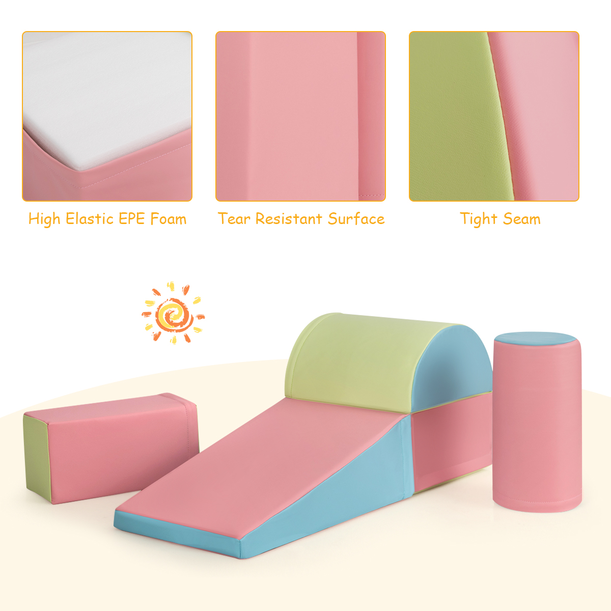 5PCS Toddler Climb Crawl Playset Kids Large Soft Play Foam Blocks Activity Toy - Picture 45 of 71