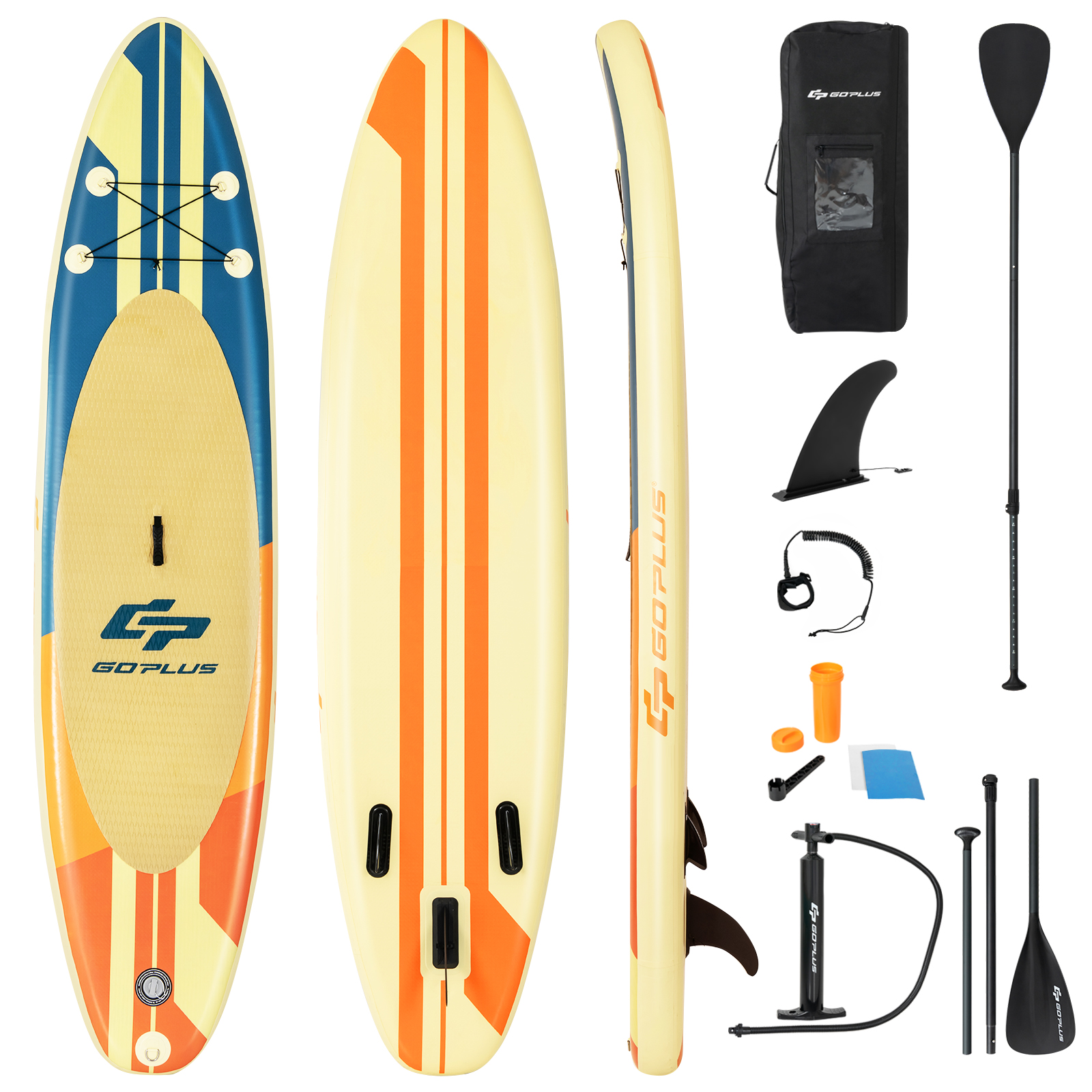 Tabla de remo inflable de pie Goplus 10 ft con mochila correa paleta de aluminio - Imagen 13 de 18