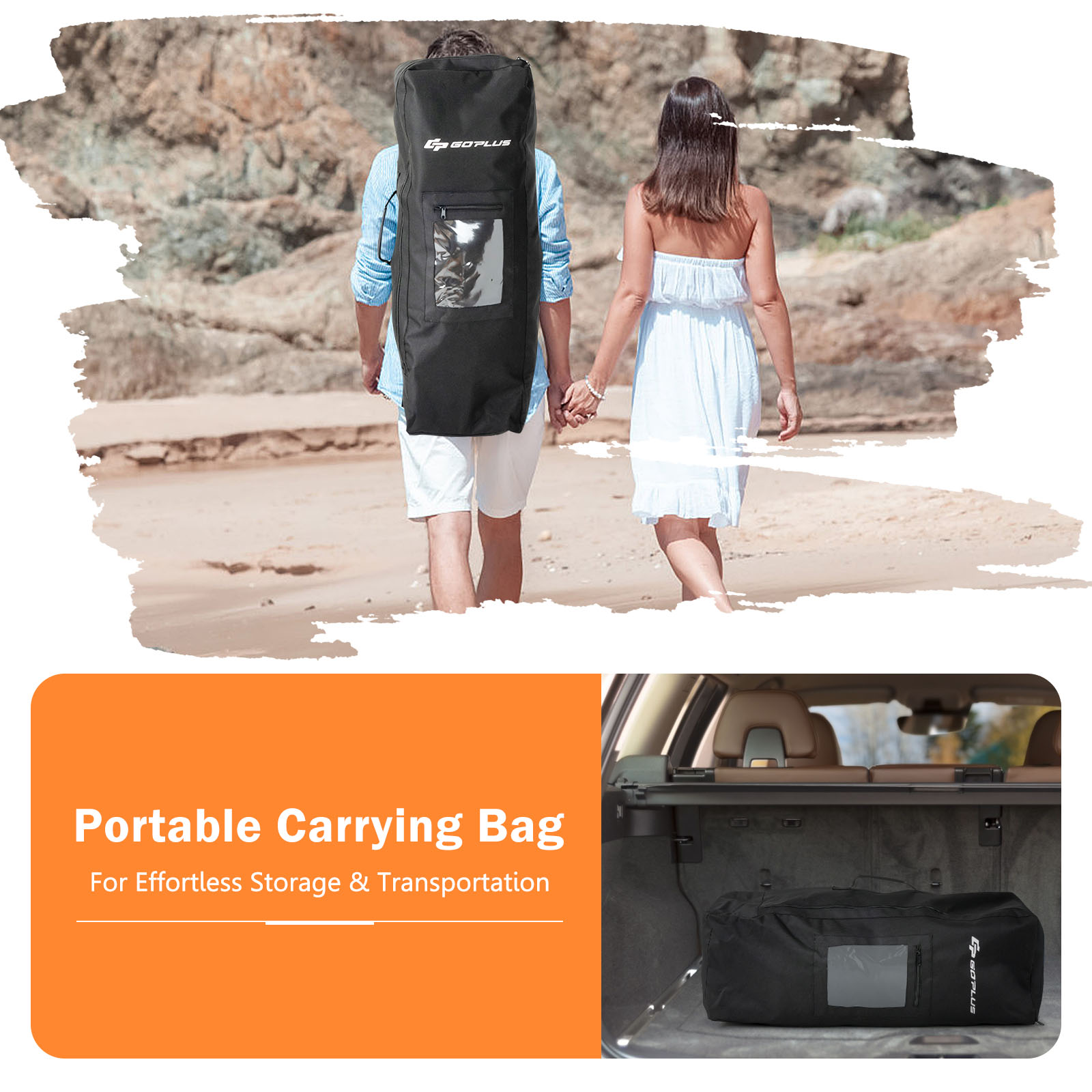Tabla de remo inflable de pie Goplus 10 ft con mochila correa paleta de aluminio - Imagen 17 de 18