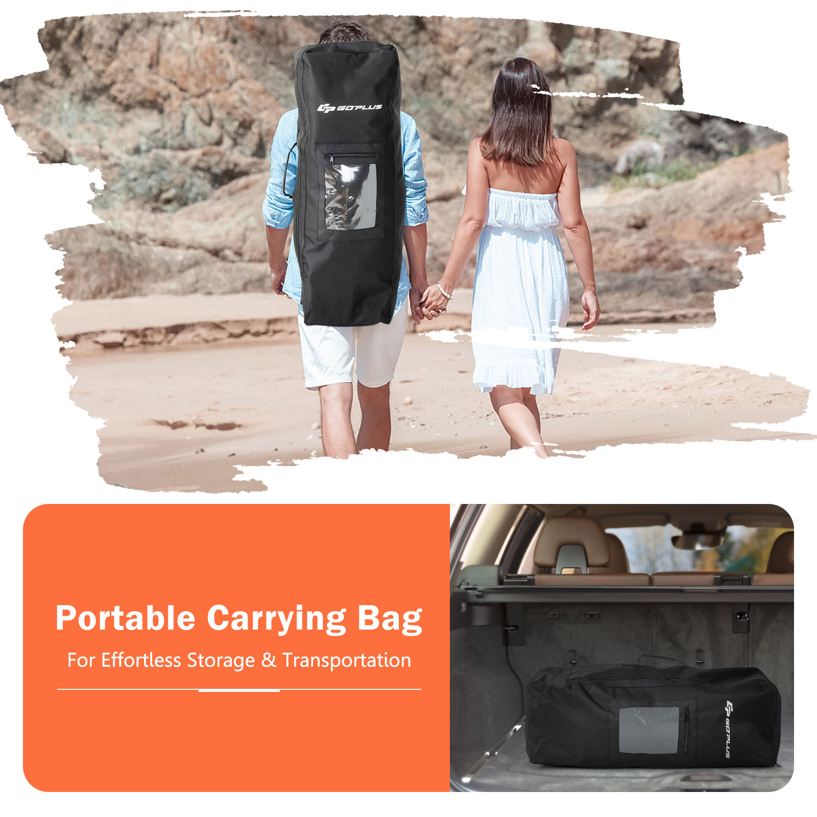 Tabla de remo inflable de pie Goplus 10 ft con mochila correa paleta de aluminio - Imagen 11 de 18
