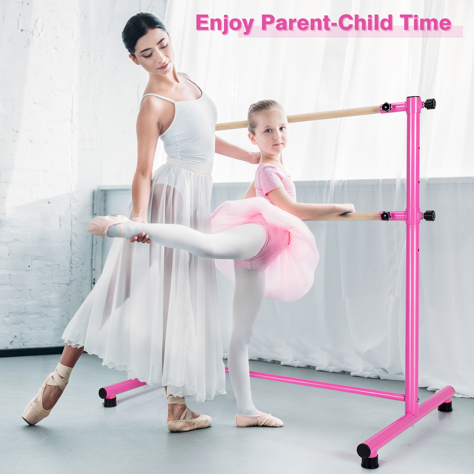 47" Portable Freestanding Ballet Barre for Home School Dancing Room - Picture 14 of 30