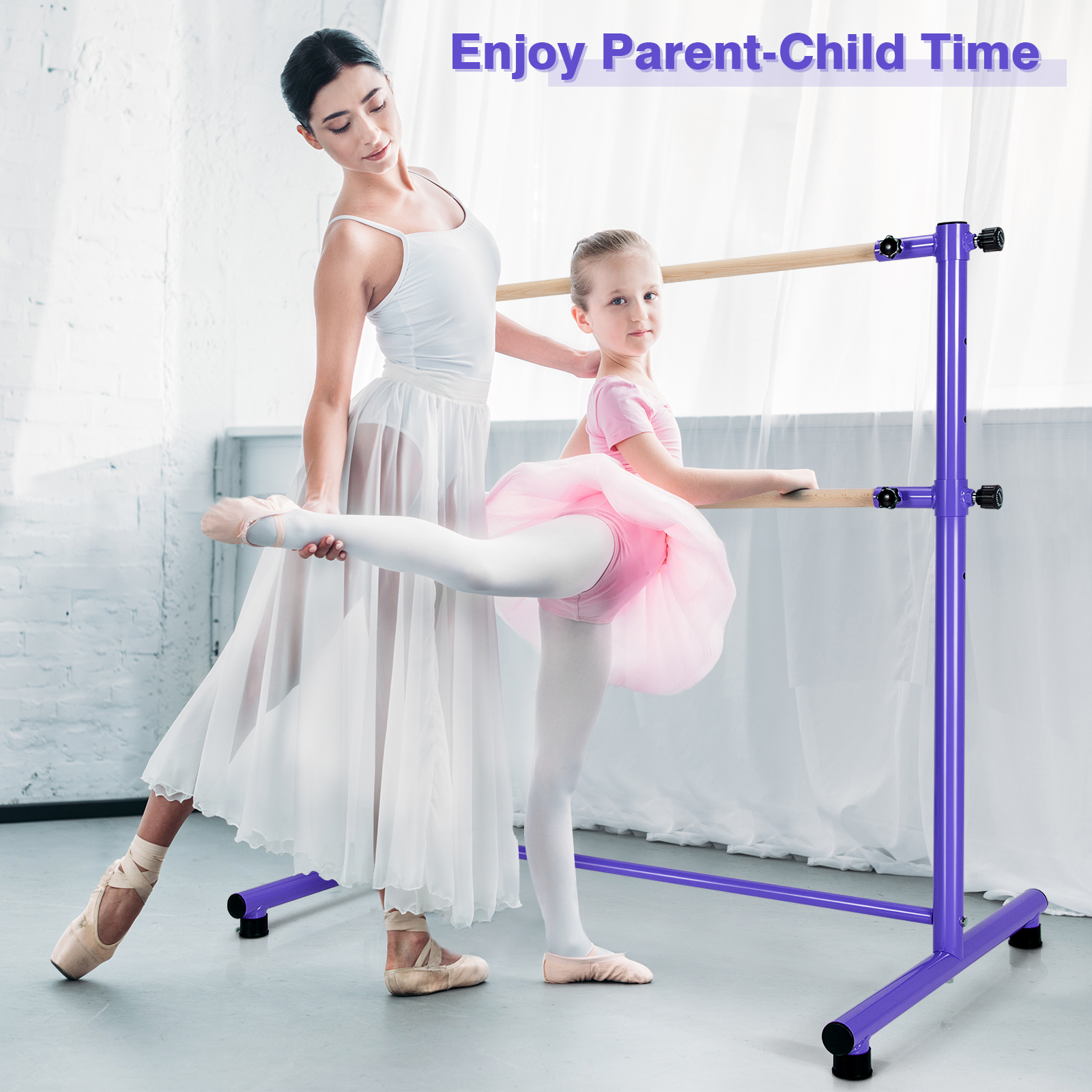 47" Portable Freestanding Ballet Barre for Home School Dancing Room - Picture 29 of 30