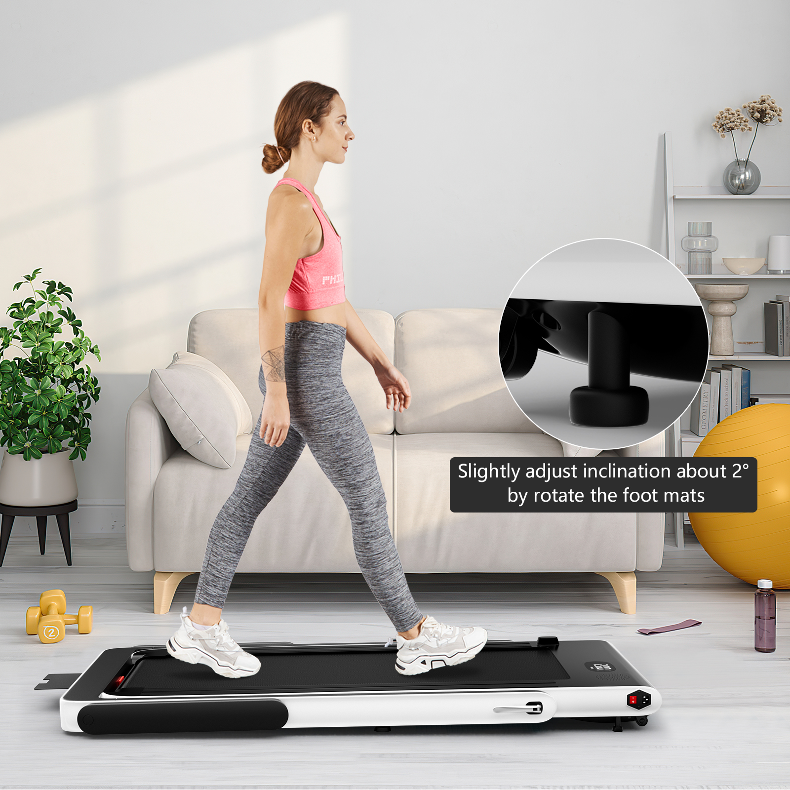 2.25HP 2 in 1 Folding Treadmill with APP Speaker Remote Control