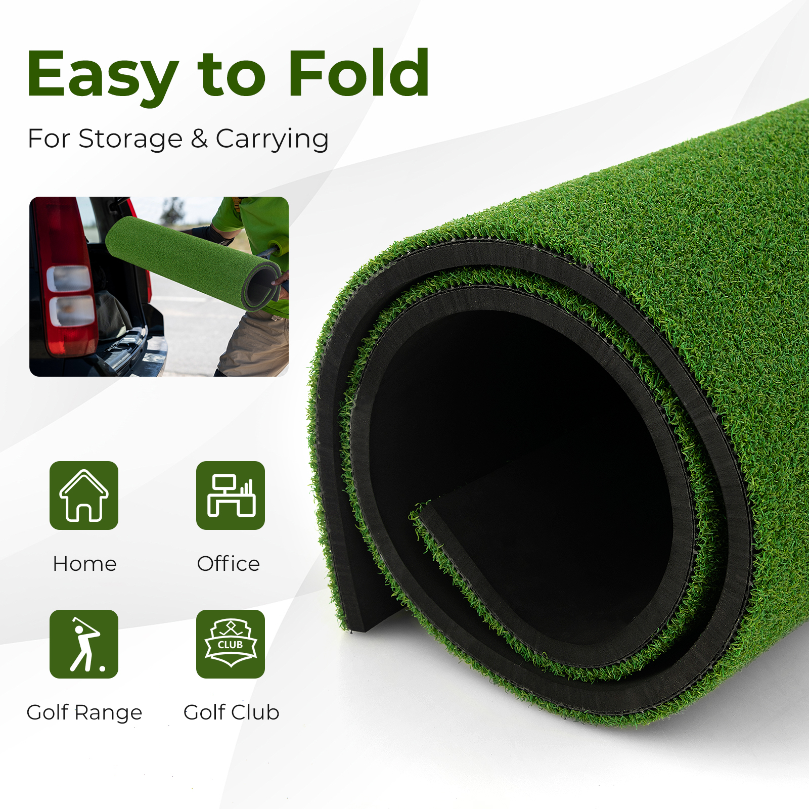 Alfombra de golf césped artificial práctica interior exterior con 2 camisetas de goma - Imagen 51 de 68