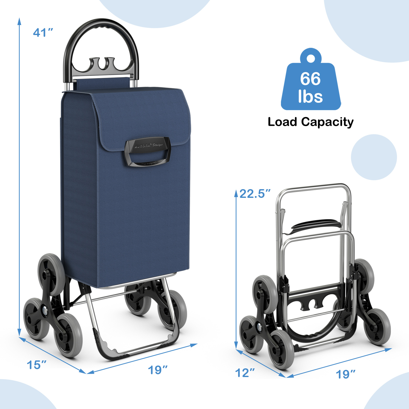 Carrello della Spesa Arrampicata Scale Pieghevole Utility Camion Manuale con Borsa e Manico Rimovibili - Foto 9 di 14