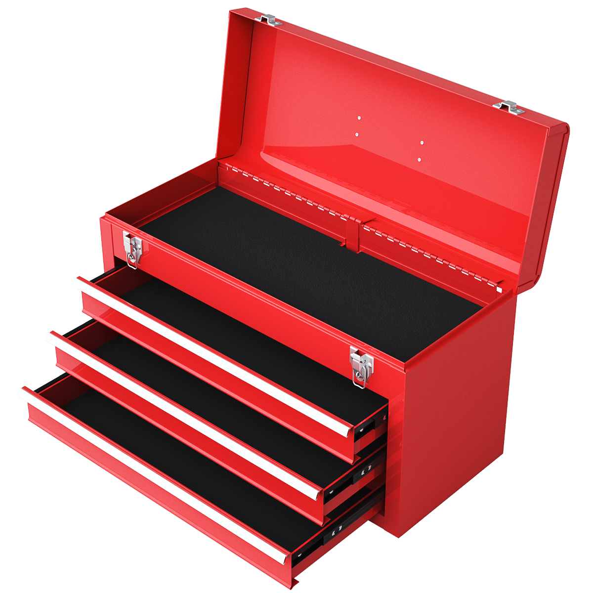 Coffre à outils portable armoire de rangement garage mécanicien organisateur avec 3 tiroirs - Photo 12 sur 12