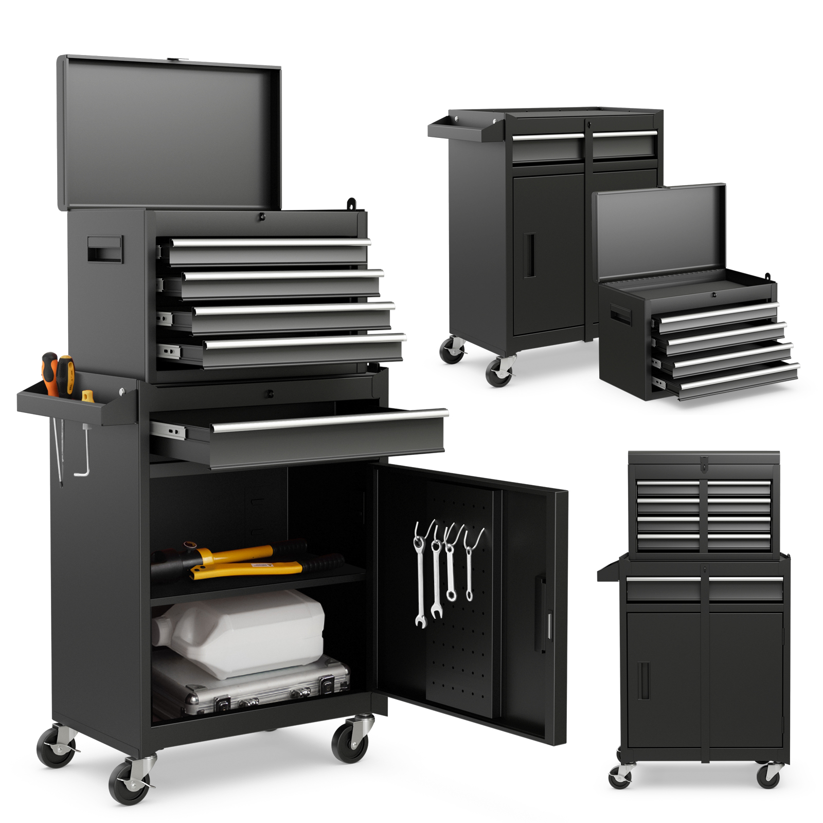 5-Drawer Rolling Tool Chest High Capacity Tool Storage Cabinet w/Lockable Wheels