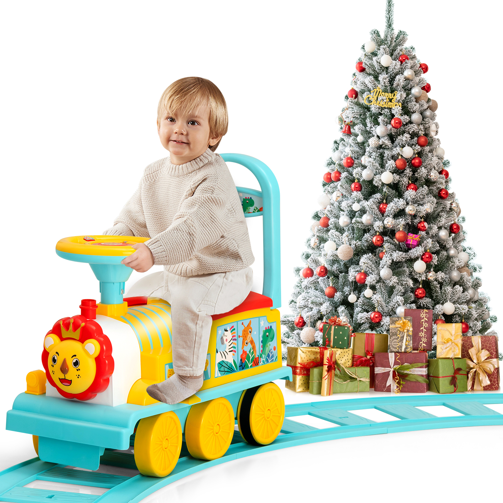 6V Electric Kids Ride On Train Motorized Train Toy Car w/ Track & 6 Wheels - Picture 23 of 42