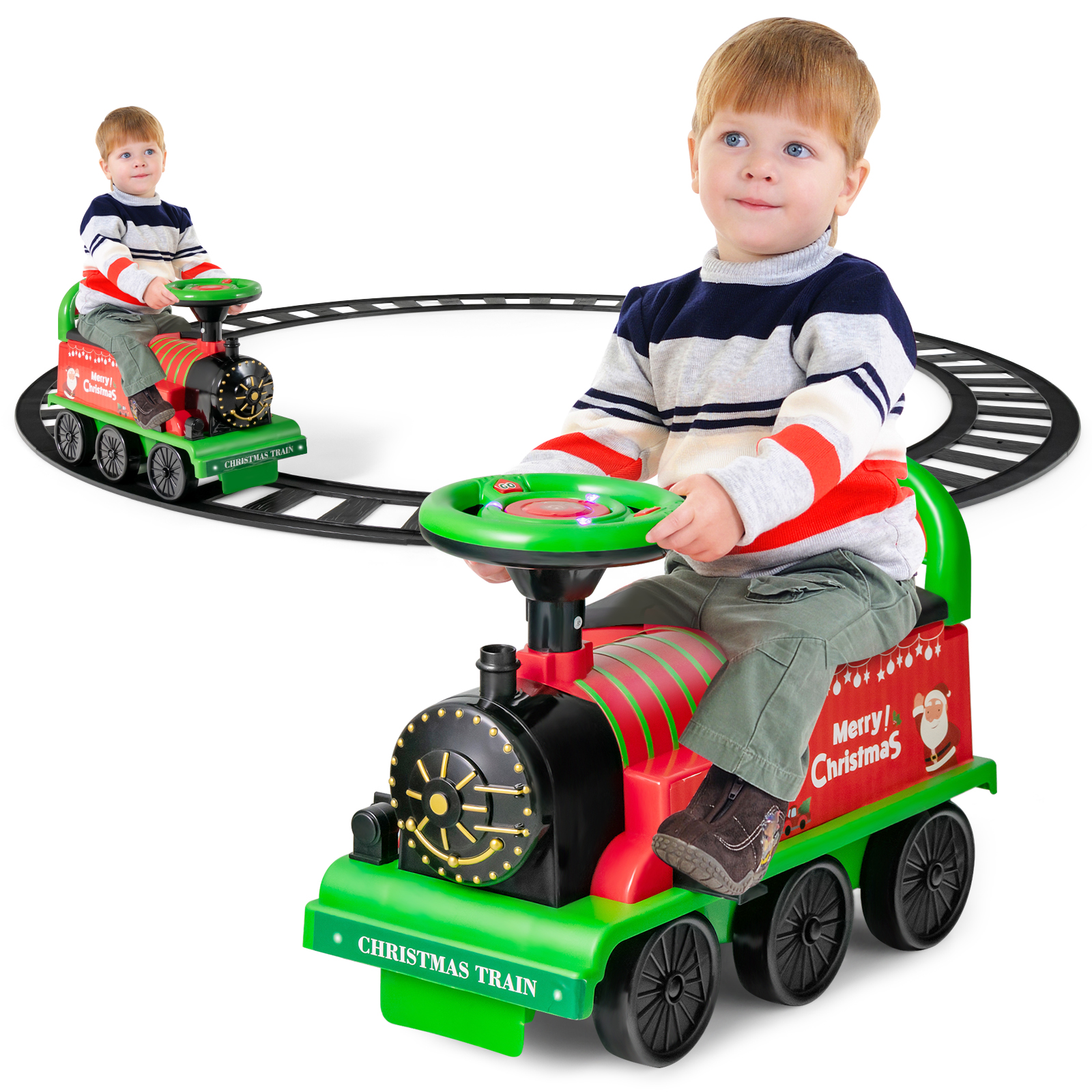 6V Electric Kids Ride On Train Motorized Train Toy Car w/ Track & 6 Wheels - Picture 24 of 42