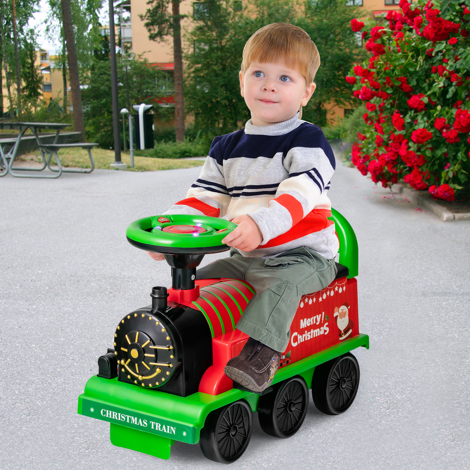 6V Electric Kids Ride On Train Motorized Train Toy Car w/ Track & 6 Wheels - Picture 25 of 42