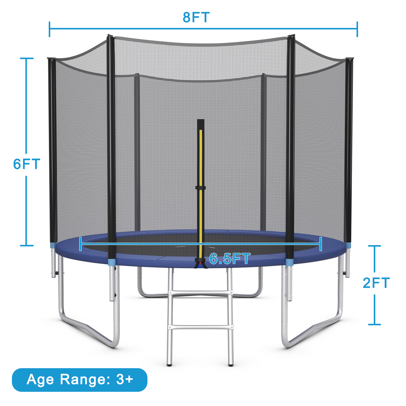 8/10/12/14/15/16FT Outdoor Trampoline Bounce Combo W/Safety Closure Net Ladder - Picture 55 of 58
