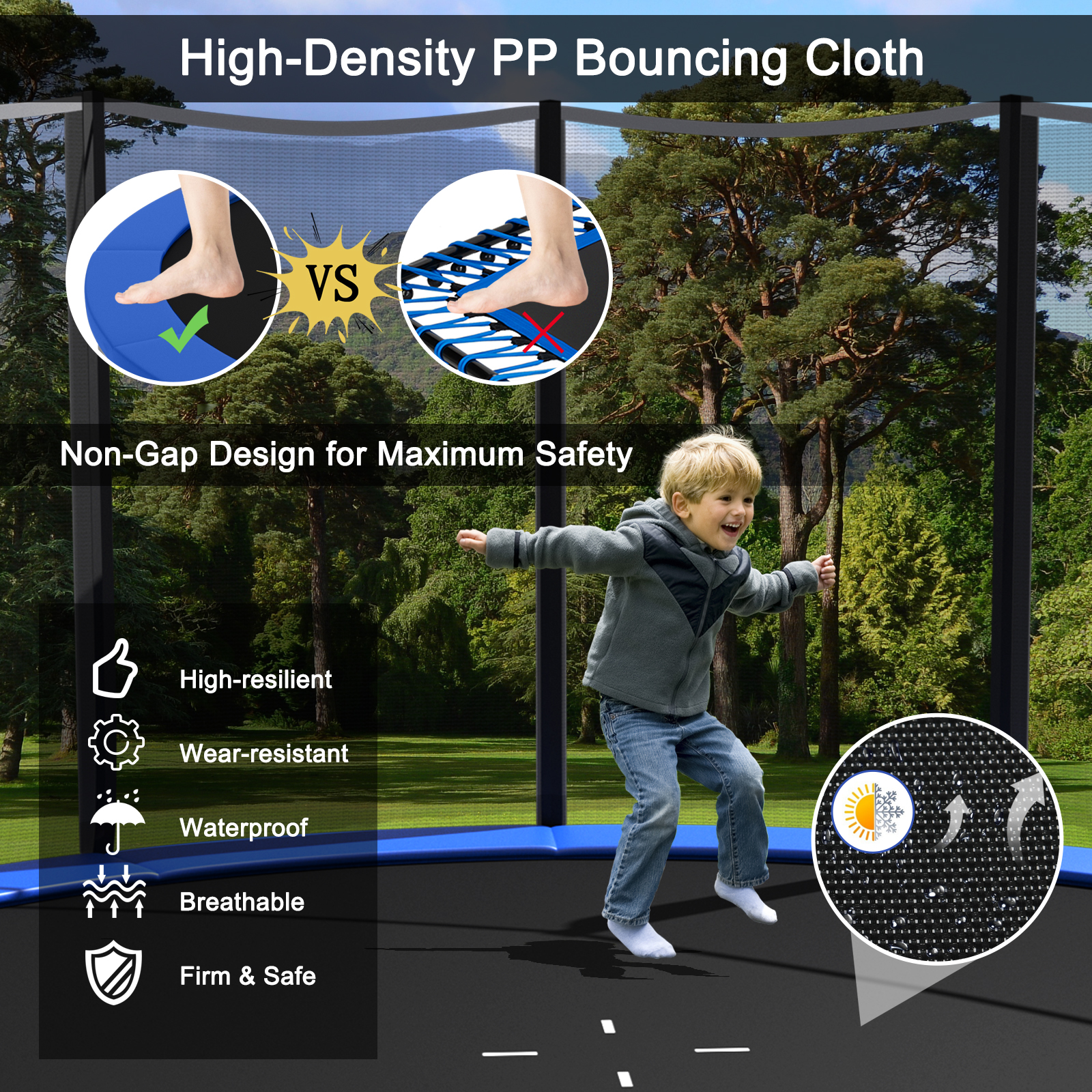 8/10/12/14/15/16FT Outdoor Trampoline Bounce Combo W/Safety Closure Net Ladder - Picture 37 of 58