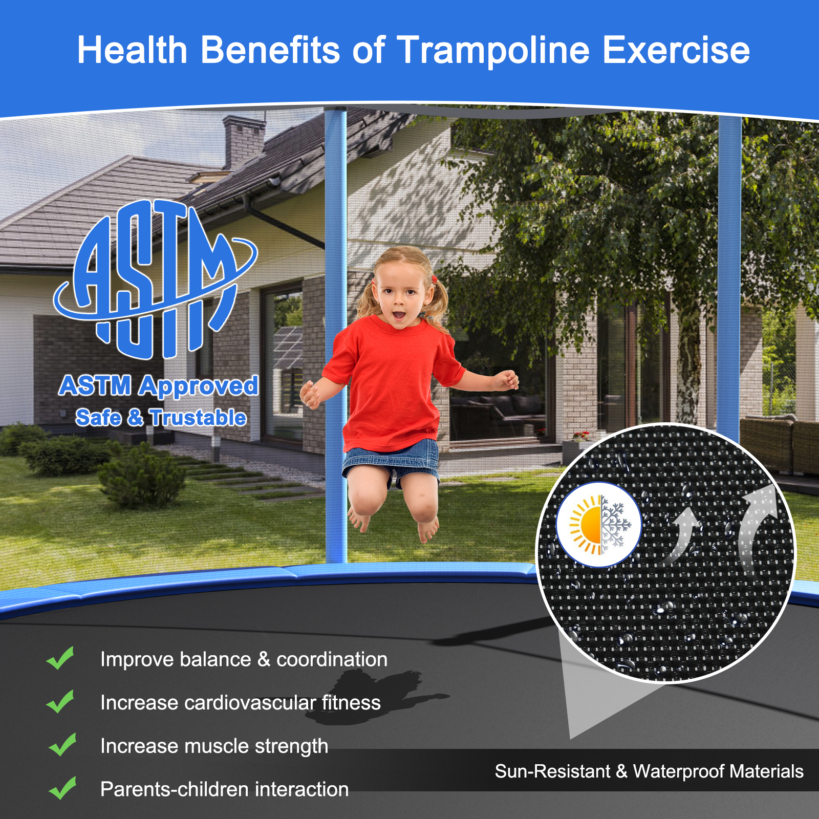 8/10/12/14/15/16FT Jumping Exercise Recreational Bounce Trampoline W/Safety Net - Picture 13 of 63