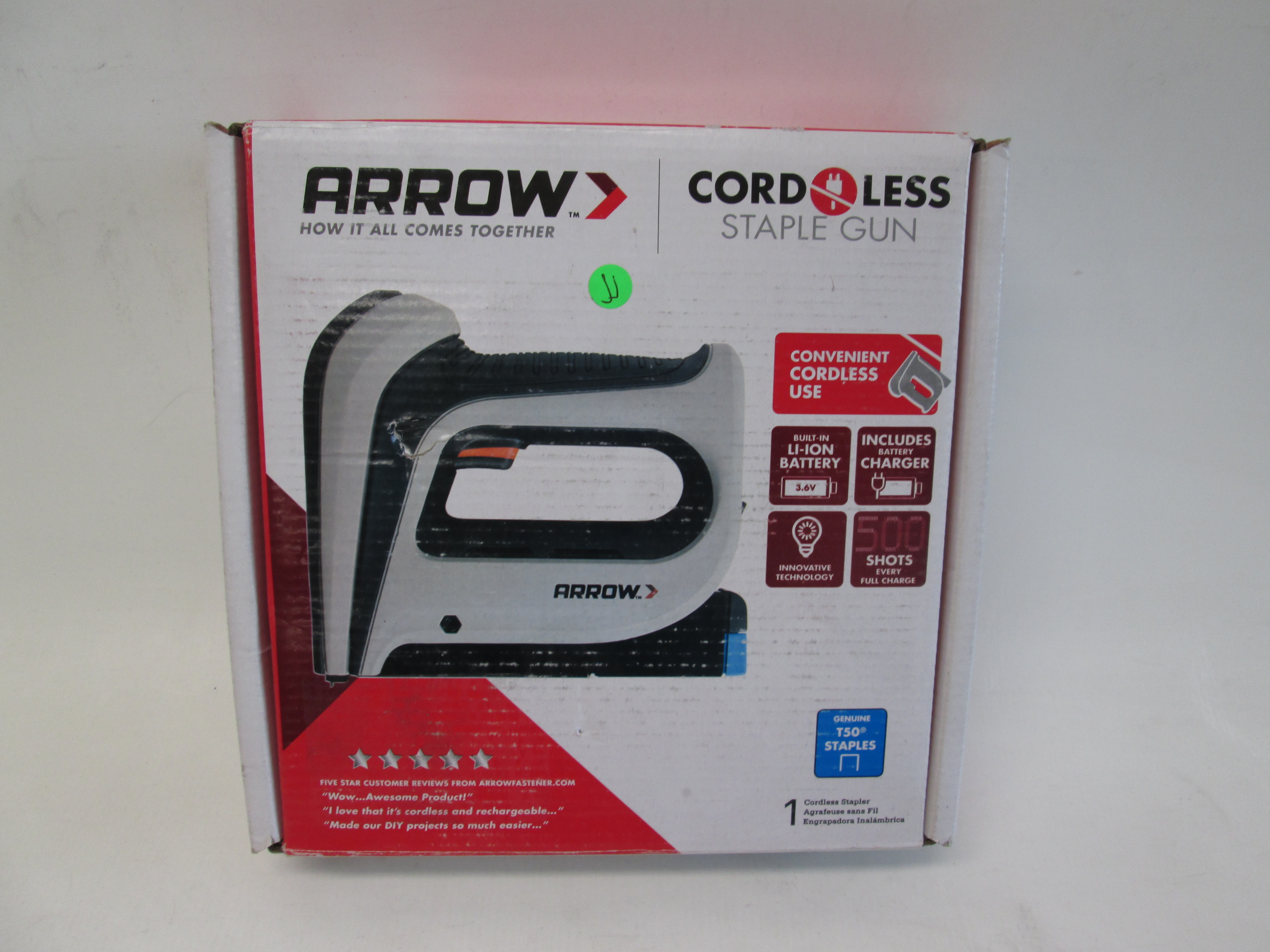 Arrow Fastener Staple Gun Cordless Electric Lightweight Easy Access eBay