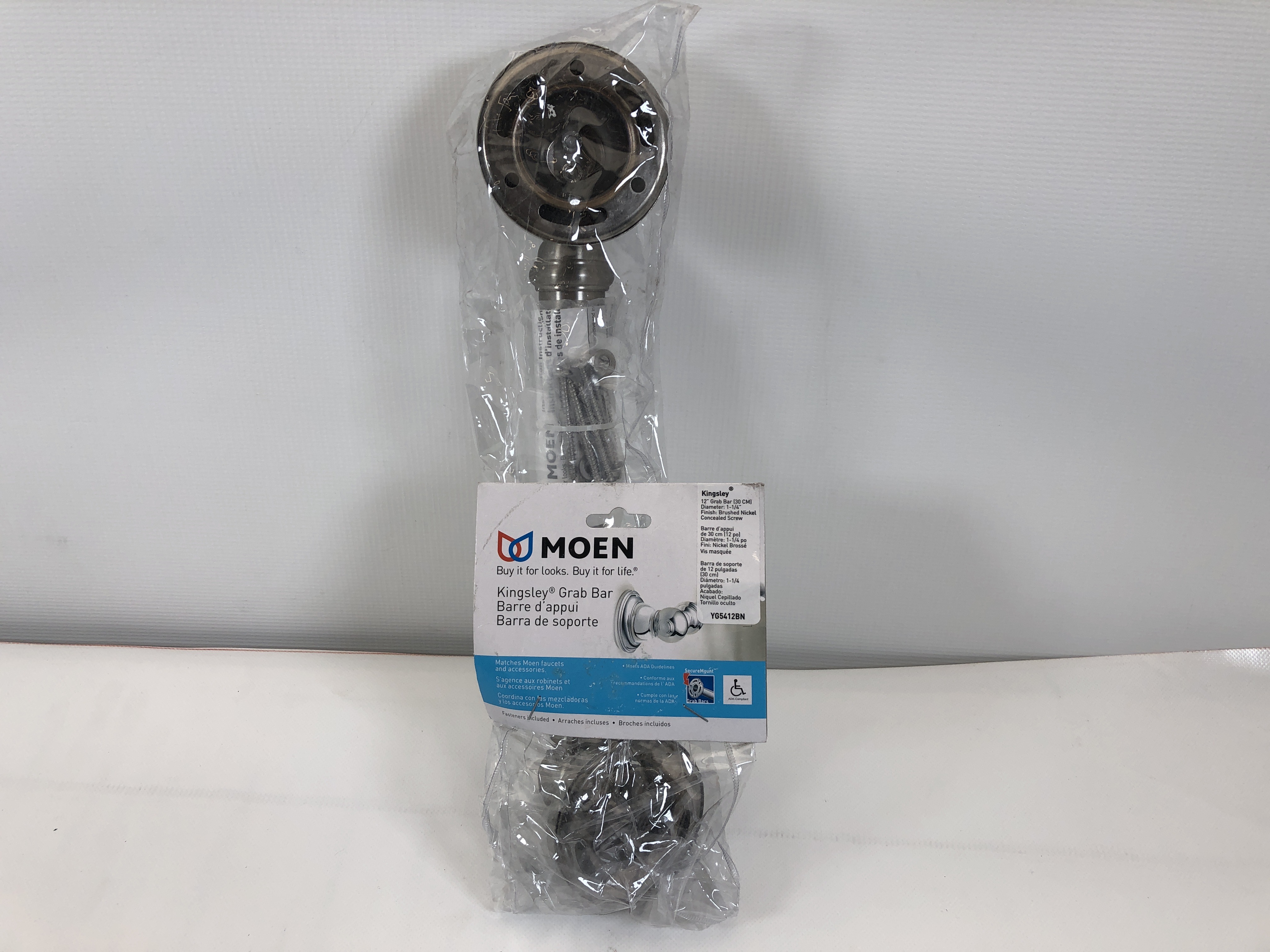 Moen Kingsley 12" Brushed Nickel Grab Bar YG5412BN 34584483683 eBay