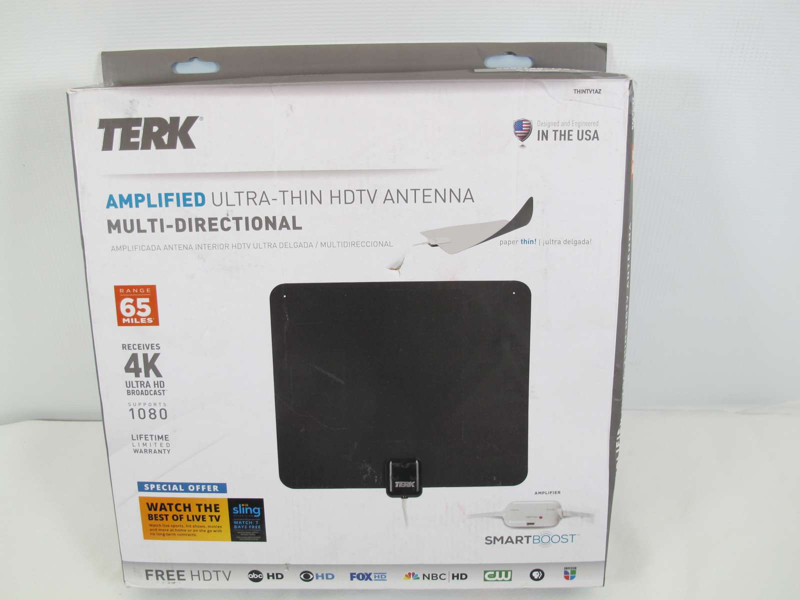 Terk Amplified Ultra Thin HDTV Antenna 4K 1080 THINTV1AZ 44476119514 eBay