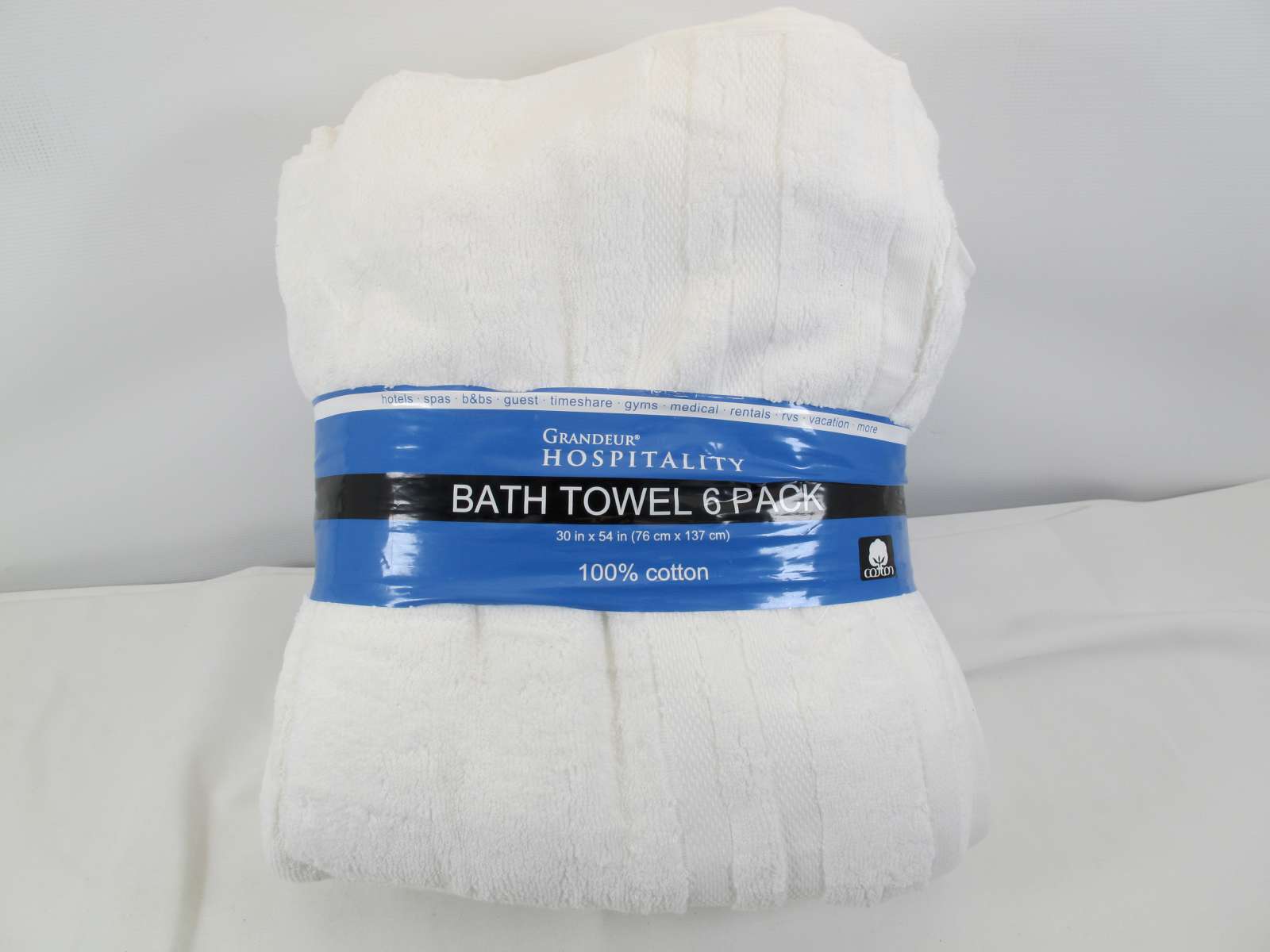 Grandeur Hospitality Bath Towel 6Pack White 30 x 54 In. 887719065472