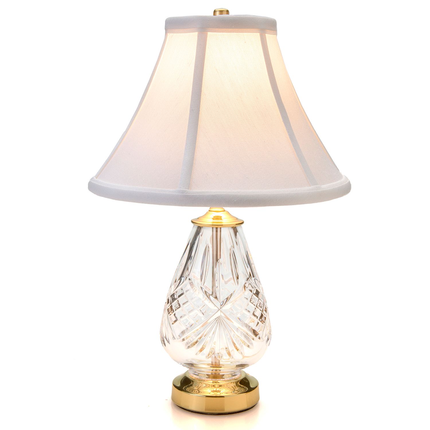Waterford Crystal Lauren 16 Accent Lamp w/ Cotton Shade 680243547519 eBay