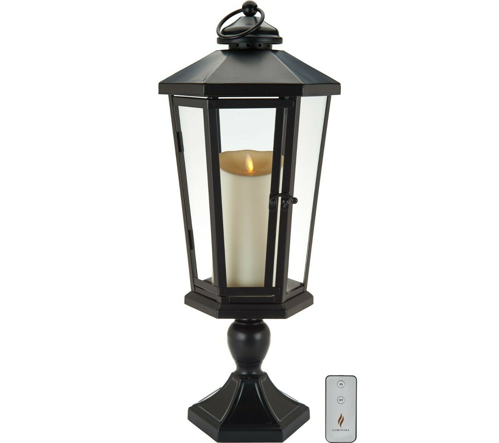 Luminara 21 inch Windsor Lantern with Pedestal & Flameless Candle Black eBay